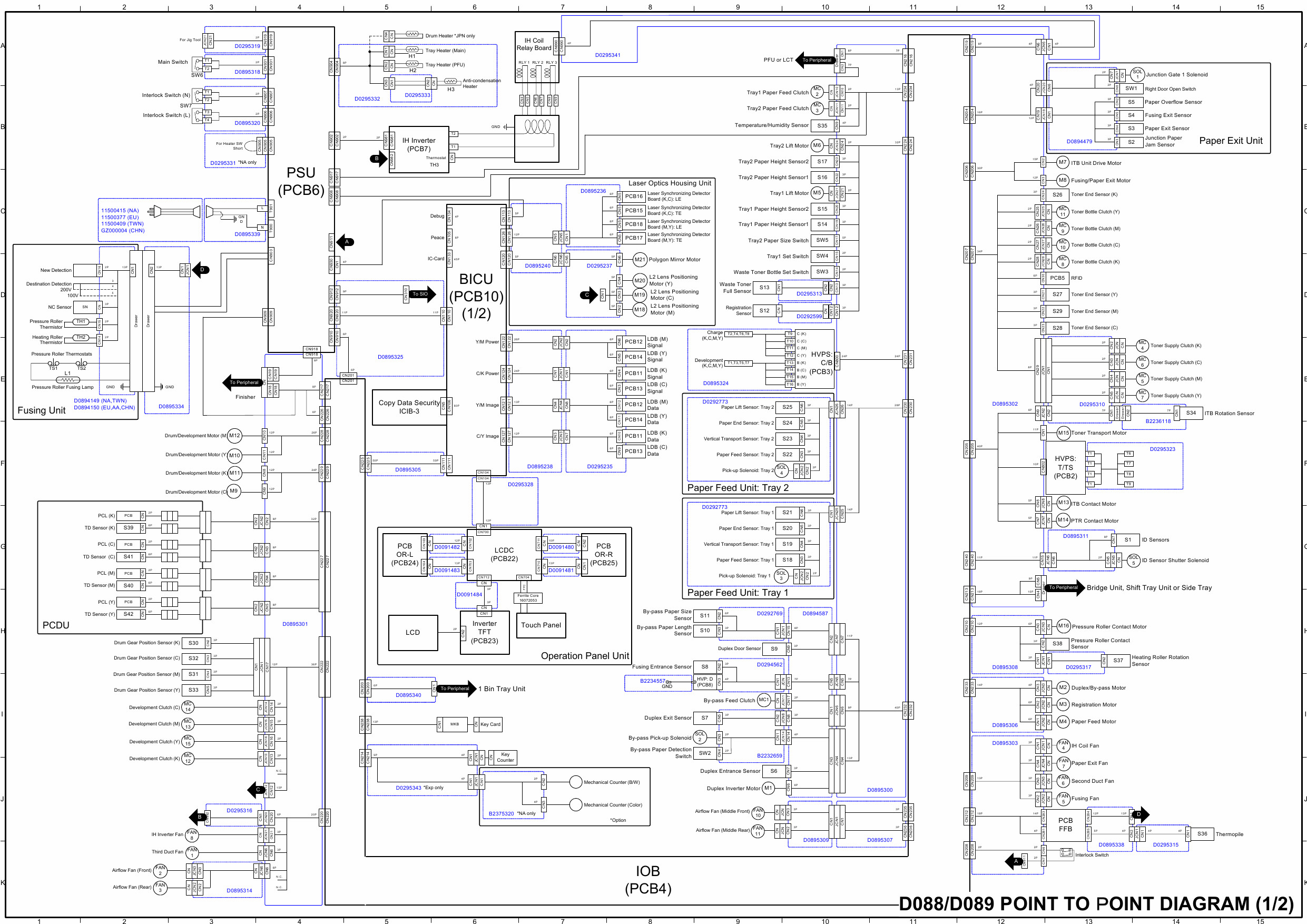 RICOH Aficio MP-C4501A 4501 5501 5501A D088 D089 Circuit Diagram-1